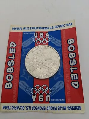 Vintage New '98 General Mills Medal USA Nagano Olympic Token Coin Bobsled SEALED • $6
