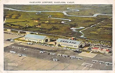 Oakland Airport Planes Aerial View Oakland California 1920s Postcard • $7
