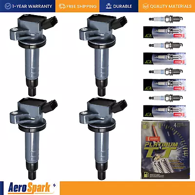 4x Ignition Coil & Denso Spark Plug For Toyota Corolla Pontiac Vibe 1.8L • $83.38