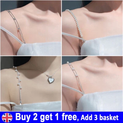 £5.99 • Buy Adjustable 2pcs Double Rows Crystal Diamante Rhinestone Bra Shoulder Straps MC