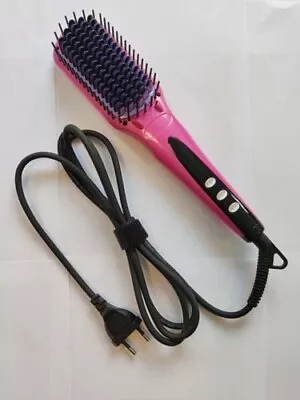 Hair Straightening Brush 2 In 1 Ionic Hair Straightener Brush 16 Heating Setting • £23.69