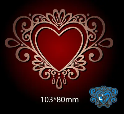Lace Heart Metal Cutting Dies Embossing Stencil For Paper Card Scrapbooking DIY • £3.59