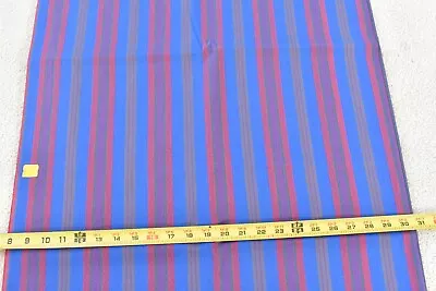 By 1/2 Yd 44  Wide Vintage Blues & Reds Striped Cotton P3688 • $5