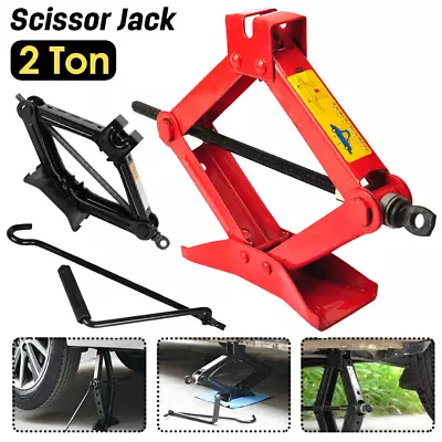 2 Ton Scissor Jack Telescopic Wheel Lug Nut Wrench Wind Up For Fast Lifting Work • $24.69