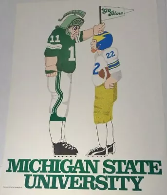 Vintage Michigan State Football Poster Big 10 • $25