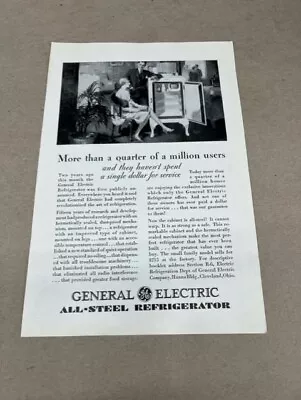 1929 General Electric All-Steel Refrigerator's--original Vintage Ad From Collect • $9.75