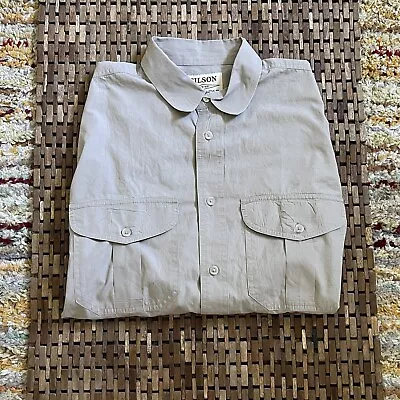 FILSON Vintage Khaki Work Shirt Button Down Knit Cotton Men’s Size Medium M • $54.95