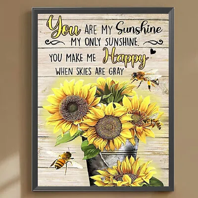 5D DIY Full Round Drill Diamond Painting You Are My Sunshine Home Decor 30x40cm • £9.17