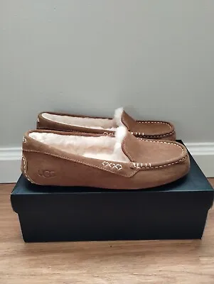 Ugg Ansley Chestnut Slip On Moccasins Shoes Slippers  Size Us 9.5/uk 8 No Box • $75.55