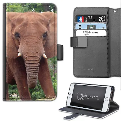 $36.43 • Buy Brown Elephant Phone Case;PU Leather Wallet Flip Case;Cover For Samsung;Apple