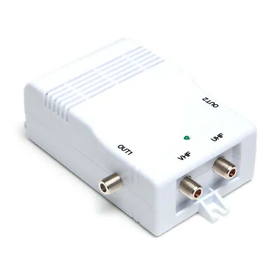 Antiference 2 Way Indoor Aerial TV Amplifier Splitter IR Remote Link 2 X 8dB Out • £22.99