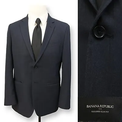 BANANA REPUBLIC Mens Solid Charcoal Gray Sport Coat Suit Jacket Blazer 42R • $49.99