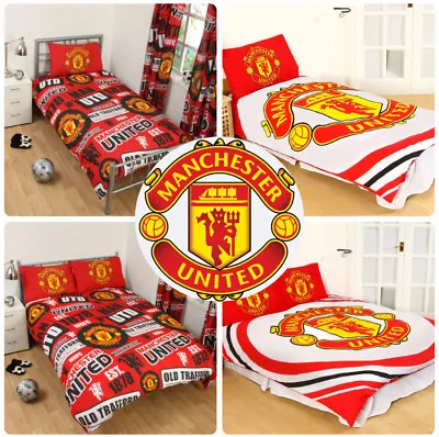 Manchester United FC Duvet Cover Football Bed Set Single Double Kids Adults • £22.95