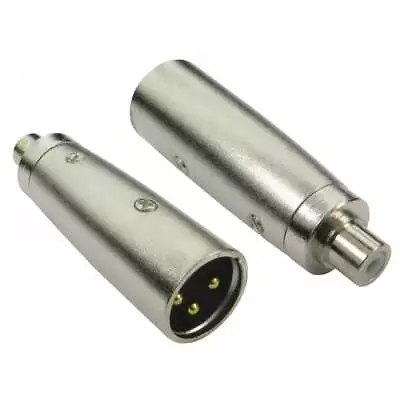 RCA To XLR Adapter Phono Female Socket To XLR 3 Pin Male Plug Adapter Connector • £3.19