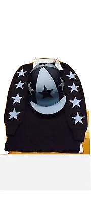 Age 9/10 Kids XC Colours Navy Rugby Shirt + Sky Blue Stars  + Hat Cover • £25
