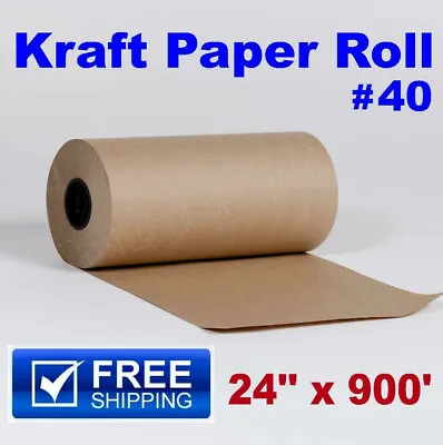 24  X 900' Brown Kraft Paper Roll 40 Lb Shipping Wrapping Parts Boxes Packaging • $55.95