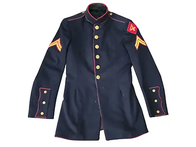 Vintage WWII US Marine 4th Division Dress Blues Uniform Tunic Wool Jacket Coat • $75