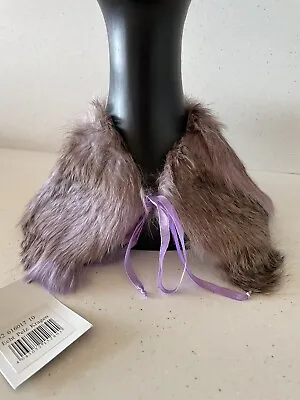 Codello New Purple Lilac Real Rabbit Fur Collar Scarf Soft Luxury Look • $19.99