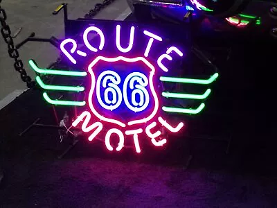 New Route 66 Motel Logo Beer Bar Neon Light Sign 24 X20   • $244.99