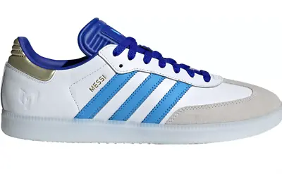 Adidas Samba X Messi Indoor Soccer Shoes ALL SIZES White Blue ID3550 Men's Shoes • $139.99