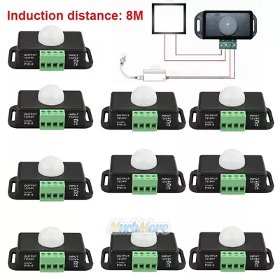 LOT PIR Motion Sensor Switch 12V/24V With Timer For LED Light Strip Automatic US • $10.99