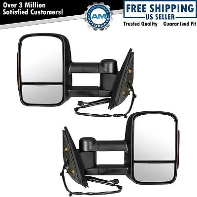 Tow Mirror Power Heated Signal Textured Black Pair Set For GM Pickup Truck New • $148.90