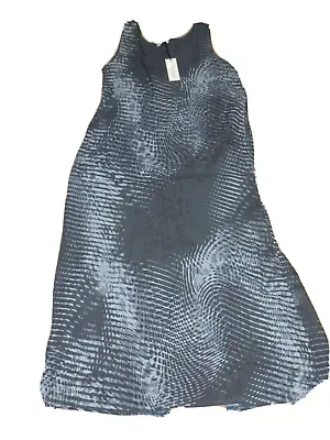 Eden Rock Sleeveless Blue Pattern 100% Linen Long Length Dress   Size XS   BNWT • £7
