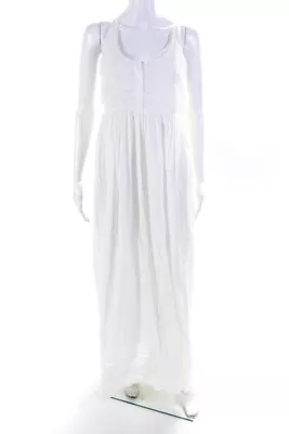 Current/Elliott Womens Cotton Sleeveless Lace Accent Maxi Dress White Size 1 • $41.49