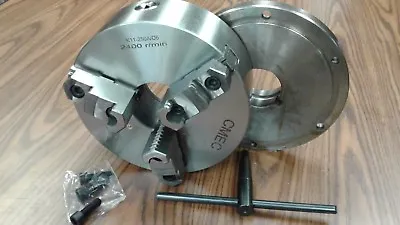 10  3-JAW SELF-CENTERING LATHE CHUCK Top&bottom Jaws W. L0 Back Adapter Plate • $289