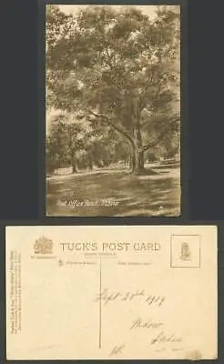 India 1919 Old Tuck's Postcard Post Office Road Mhow Street Scene Trees • £4.99