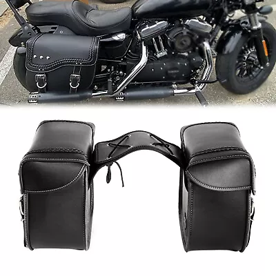 Motorcycle Side Saddle Bags Black For Harley Fatboy Heritage Softail Classic • $119.99