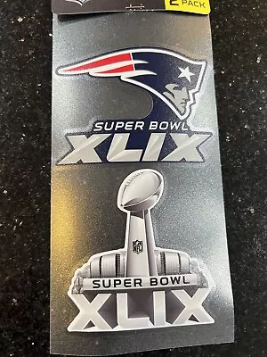 New England Patriots Super Bowl 49 2 Die Cut Decal Set - Lombardi Trophy & Logo • $19.20