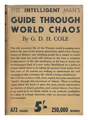COLE G. D. H. (GEORGE DOUGLAS HOWARD) The Intelligent Man's Guide Through World • £26.39