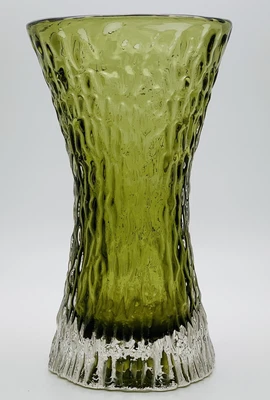 £85 • Buy Whitefriars Patt.No 9836 Textured Sage Hourglass Geoffrey Baxter