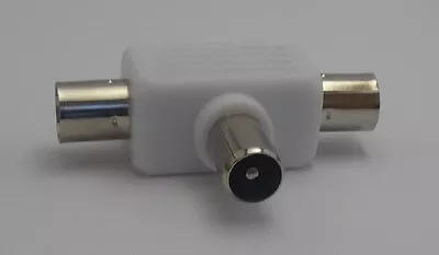 $8.37 • Buy 2 Way TV ANTENNA AERIAL Y SPLITTER Pal Double Adapter NEW - 1 Male To 2 Females