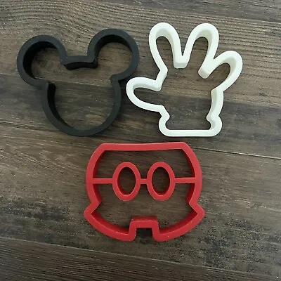 Disney Mickey Mouse Ears Glove Pants Pancake Eggs Mold Red Silicone • $15