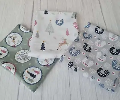 Hygge Christmas Fabrics By The Half Metre Quilting Cotton Scandi Fabrics. • £7