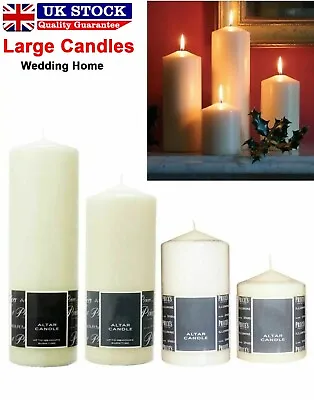 £11.49 • Buy Price's Church Altar Candle Pillar  Large Round Table  Candles Long Burn Time 