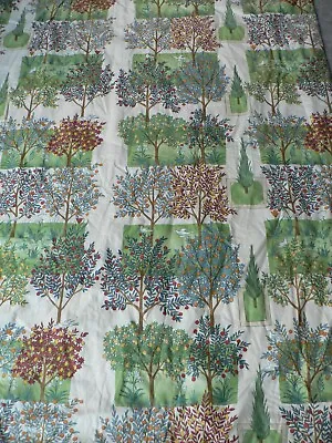 Heavy Vintage Door Curtain Floral Nature Interlined Green Interiors Arts Crafts • £45