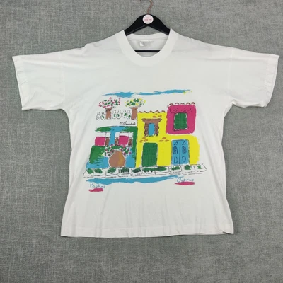 £19.99 • Buy Vintage Cyprus Paphos T Shirt Mens Medium White 90s Short Sleeve The Annabelle