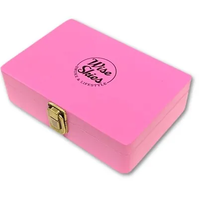 £18.99 • Buy Wise Skies Pink Medium Rolling Box Accessories Stash Box Jewelry Box Handmade