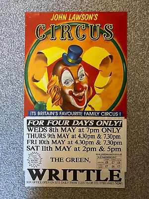 John Lawson's Circus Poster - Writtle Chelmsford Essex • £5