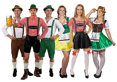 £14.99 • Buy Adults Bavarian Costumes Lederhosen Mens Ladies Oktoberfest German Fancy Dress