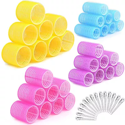 46pcs Colorful Self Grip Hair Curlers Roller Set 4 Size With Steel Duckbill Clip • $35