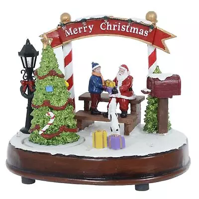 LED Christmas Snow Scene Santa Grotto Musical Light Up Animated Xmas Window Gift • £24.99