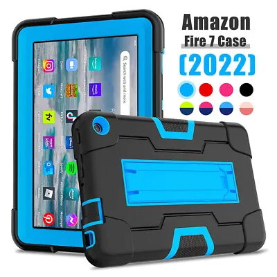 For NEW Amazon Fire 7 Inch 2022 Silicone PC Stand Holder Tablet Case Back Cover • $6.96