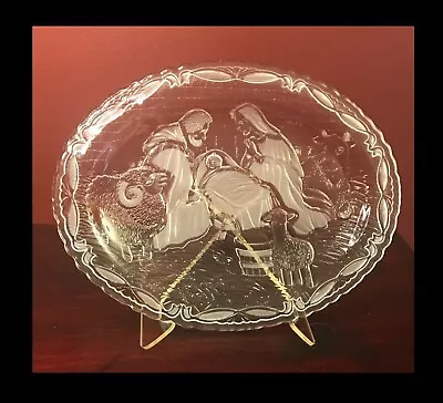 Mikasa Rejoice Crystal Nativity Oval Plaque With Original Box & Stand • $19.99