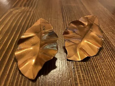 Monies Medium Copper Leaf Earrings • $56.25