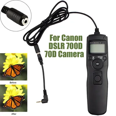 For Canon DSLR 700D 70D Camera Shutter Time Lapse Intervalometer UK Remote Timer • £15.85