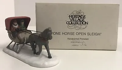 Department 56 One Horse Open Sleigh Heritage Village 5982-0 Dickens *Repaired* • $10.49